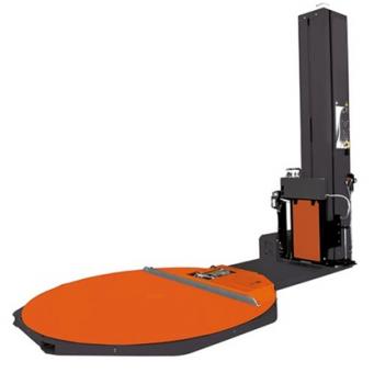 Jäger A300 SP - Palette dreht sich, Folie wird automatisch angelegt und abgetrennt Jäger A300 SP - Palette dreht sich, Folie wird automatisch angelegt und abgetrennt